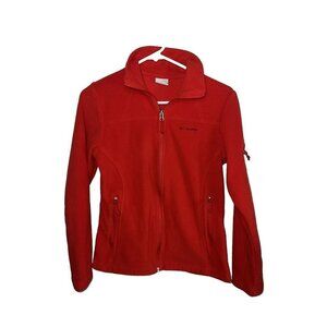 Columbia Fleece Full Zip Jacket Women’s Size XS Red Pockets Z